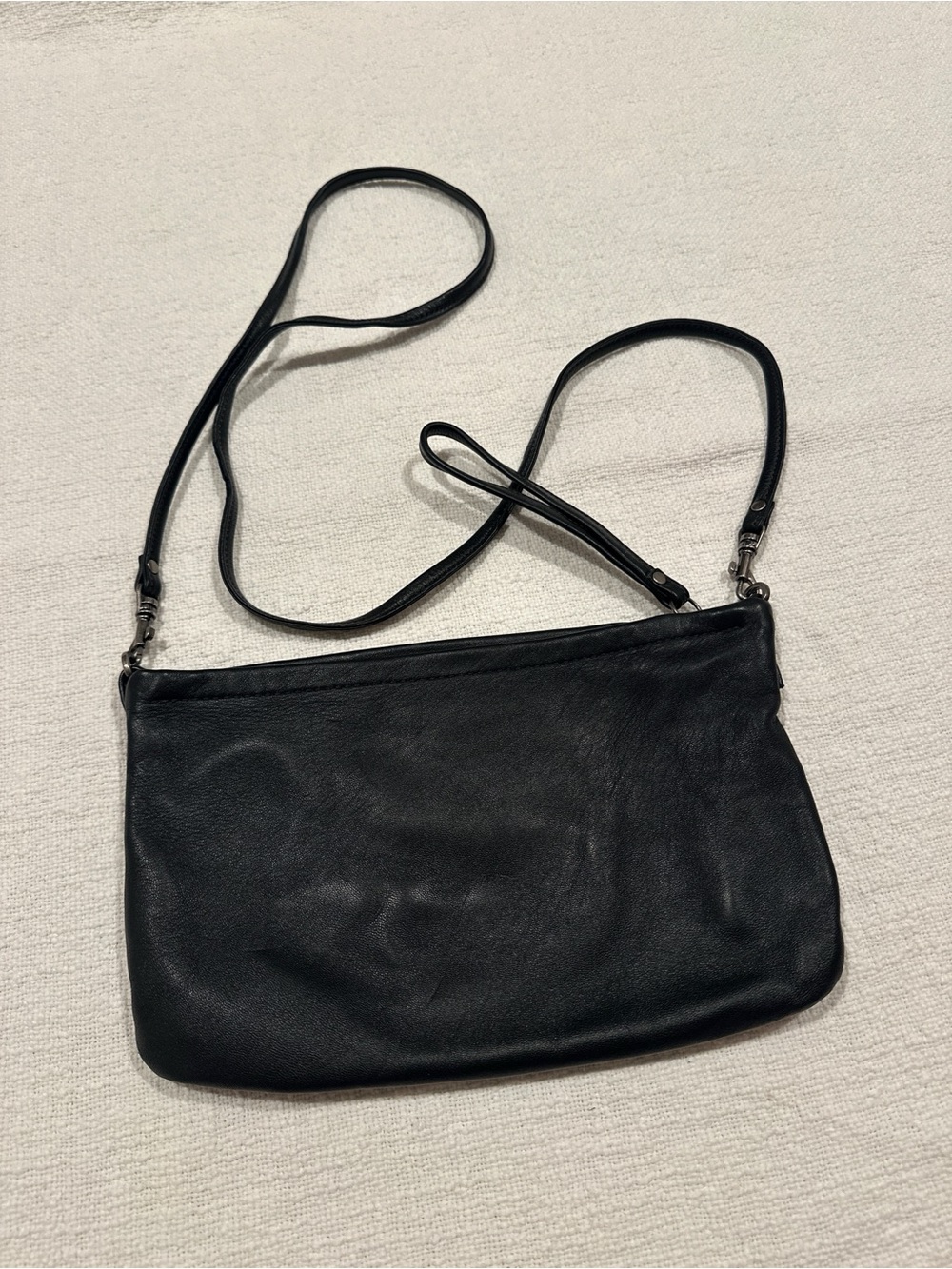 Rough & Tumble Black Leather Crossbody Bag Maine Made